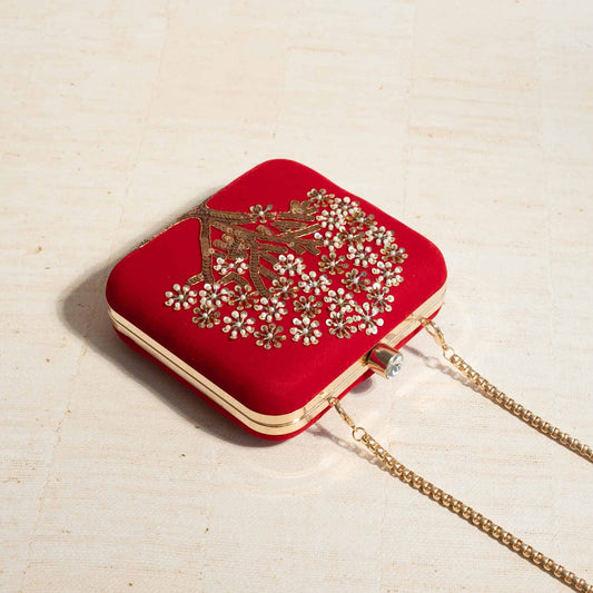 PRE-ORDER - Red Velvet Mulberry Tree Clutch