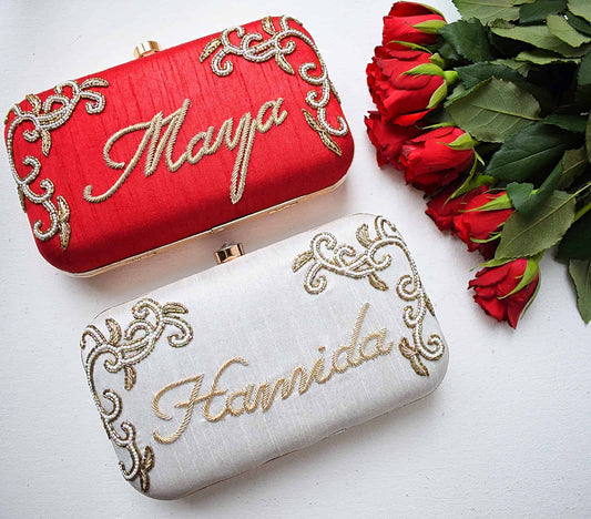 PRE-ORDER - Red Personalised Clutch