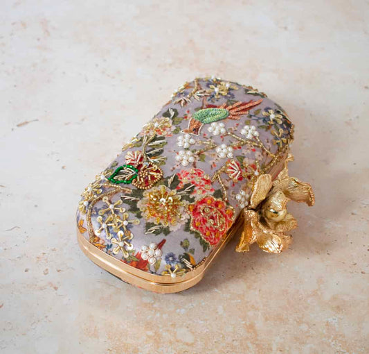 MUMBAI DREAMS (Powder Blue) - Floral Clasp