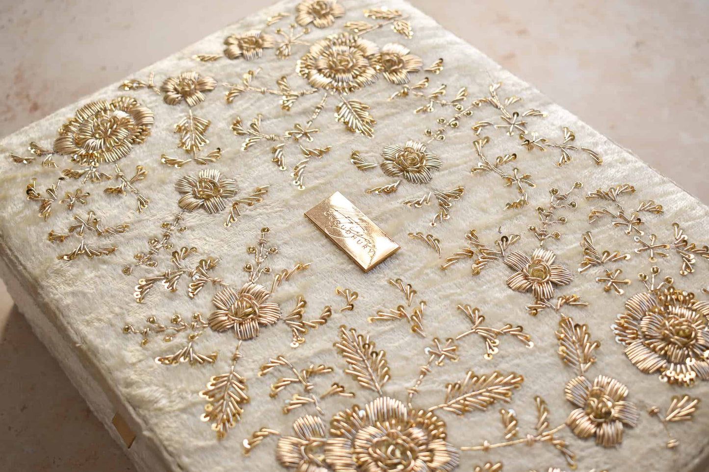 PRE-ORDER - ANAYA TROUSSEAU BOX (Cream Velvet)