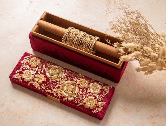 PRE-ORDER /ANAYA Bangle Box (Maroon Velvet)