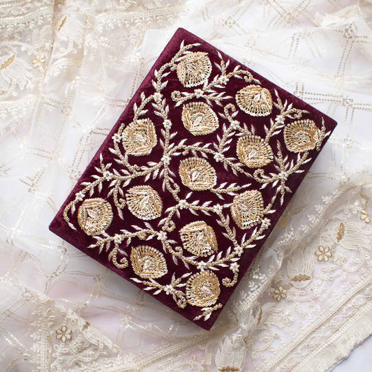 PRE-ORDER / AMNA TROUSSEAU BOX (Maroon Velvet)