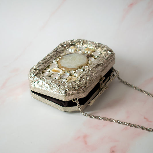 PRE-ORDER - Layali Silver Agate Clutch