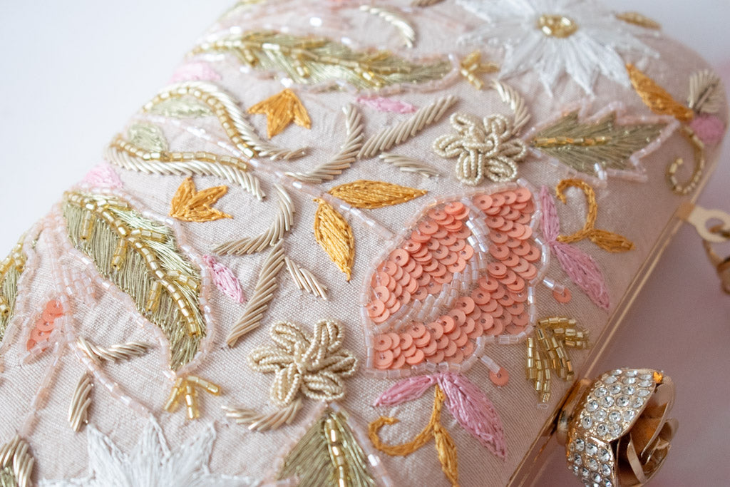 PRE-ORDER - MEENA (Nude Pink Silk) - Rose Clasp