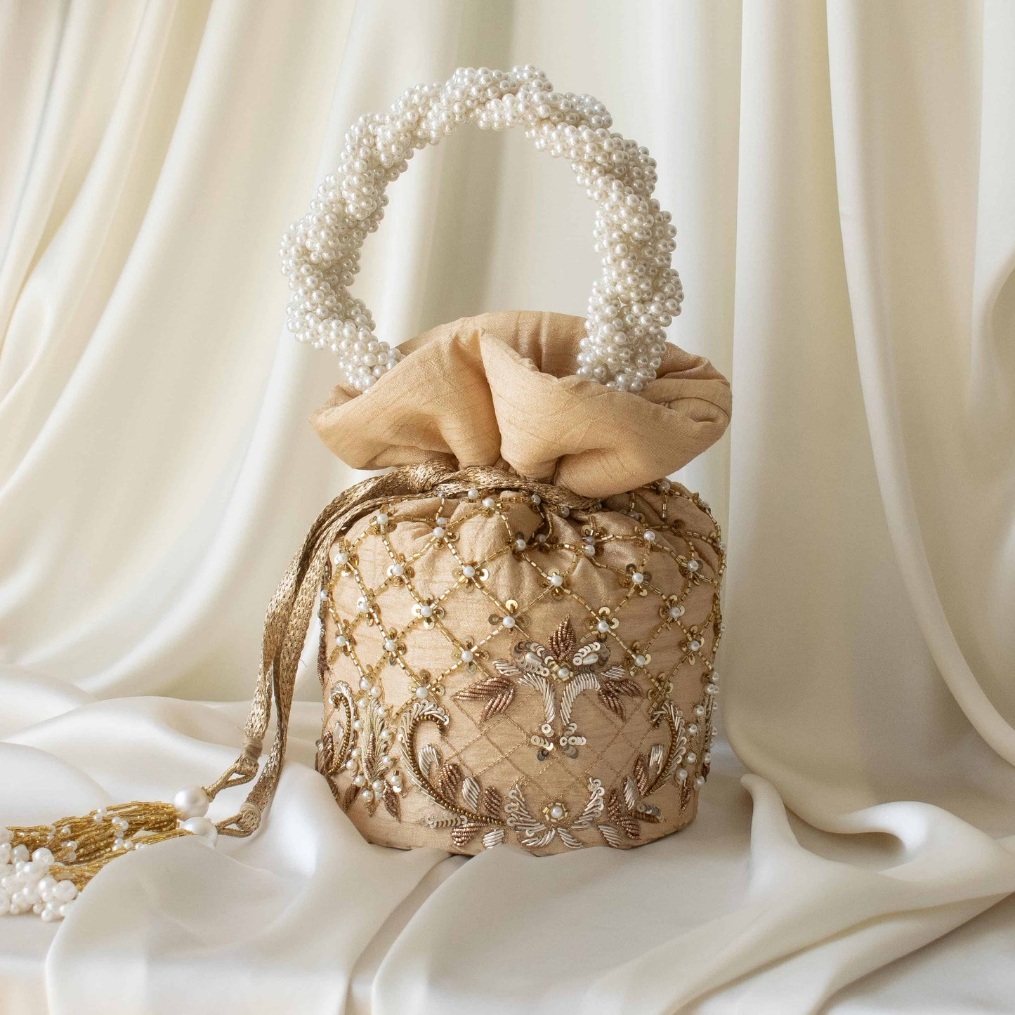 PRE-ORDER - Isha Potli Bag (Gold Silk)