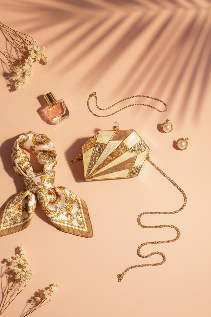 Gold Minaudière — Crystal & Florals