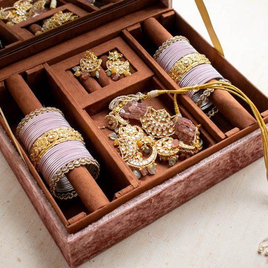 PRE-ORDER - Anaya Trousseau Box (Dusky Pink Velvet)