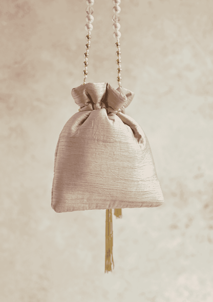 PRE-ORDER - CHAYA Potli Bag (Nude Silk)