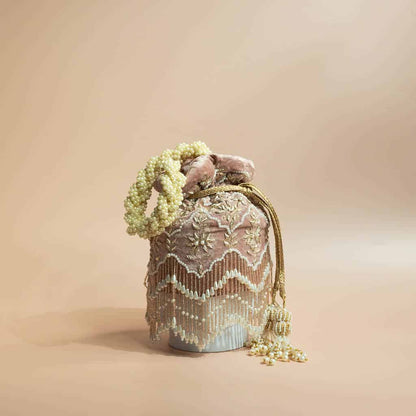 PRE-ORDER - Ela Potli Bag (Dusky Pink Velvet)