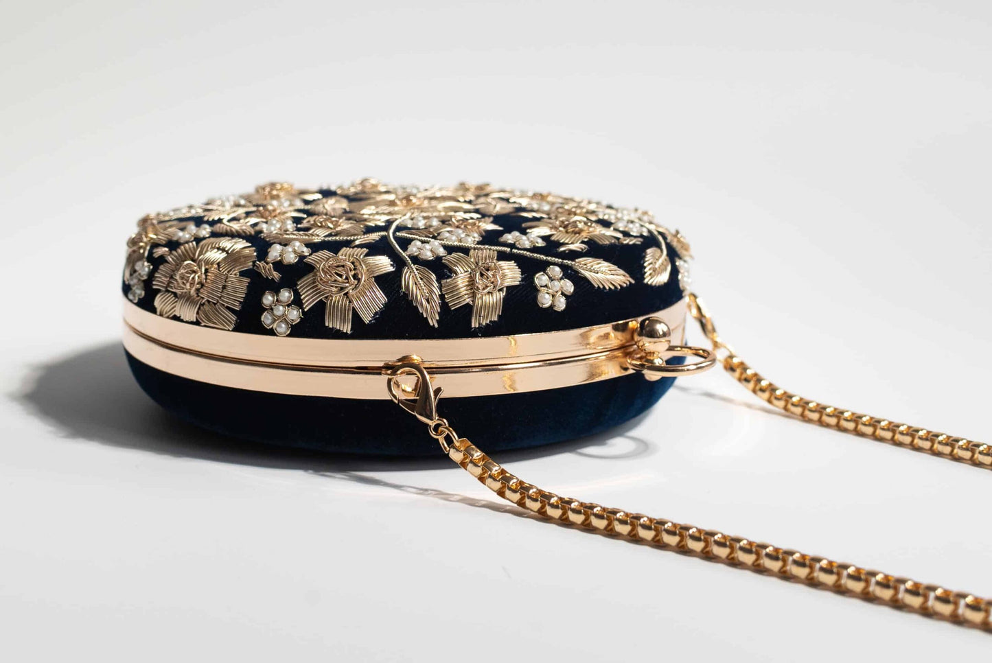 PRE-ORDER - ASHA (Round) - Navy Blue Velvet