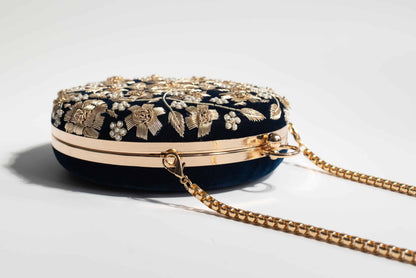 PRE-ORDER - ASHA (Round) - Navy Blue Velvet