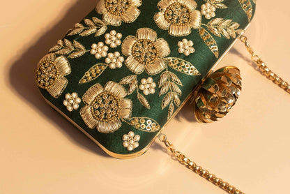 PRE-ORDER - Floral Dream (Emerald Green) - Lotus Clasp