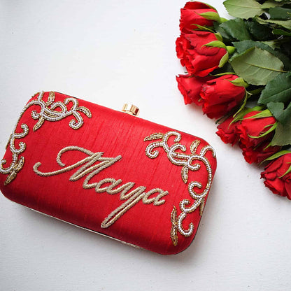 PRE-ORDER - Red Personalised Clutch