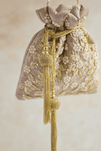 PRE-ORDER - CHAYA Potli Bag (Nude Silk)