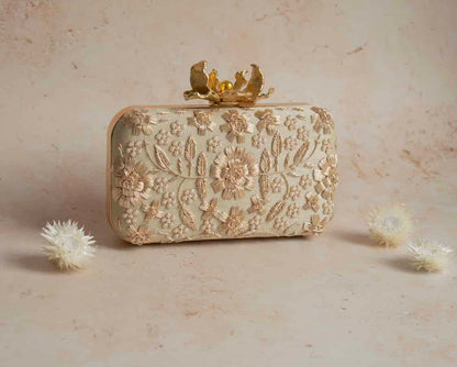 Asha - Floral Clasp (Dull Ivory)