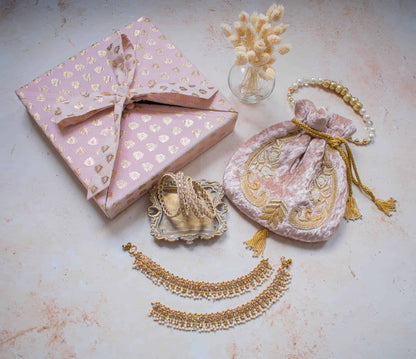 PRE-ORDER - JHANVI Potli Bag (Nude Pink Velvet)
