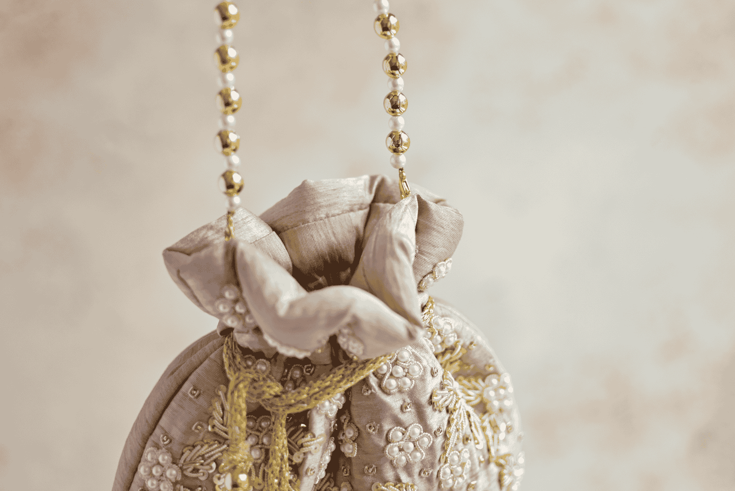 PRE-ORDER - CHAYA Potli Bag (Nude Silk)