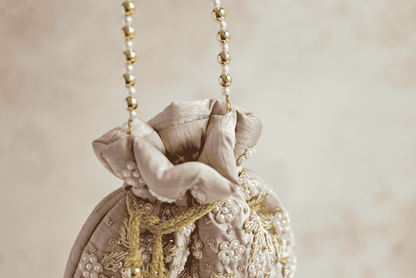 PRE-ORDER - CHAYA Potli Bag (Nude Silk)