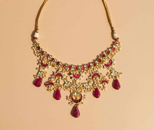 PRE-ORDER - Magenta Kundan Set