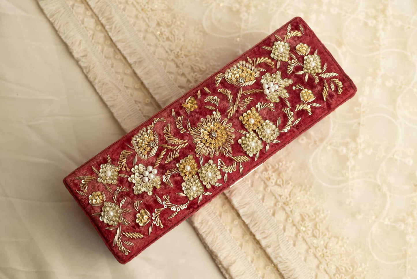 PRE-ORDER / MEENA Bangle Box (Maroon Velvet)