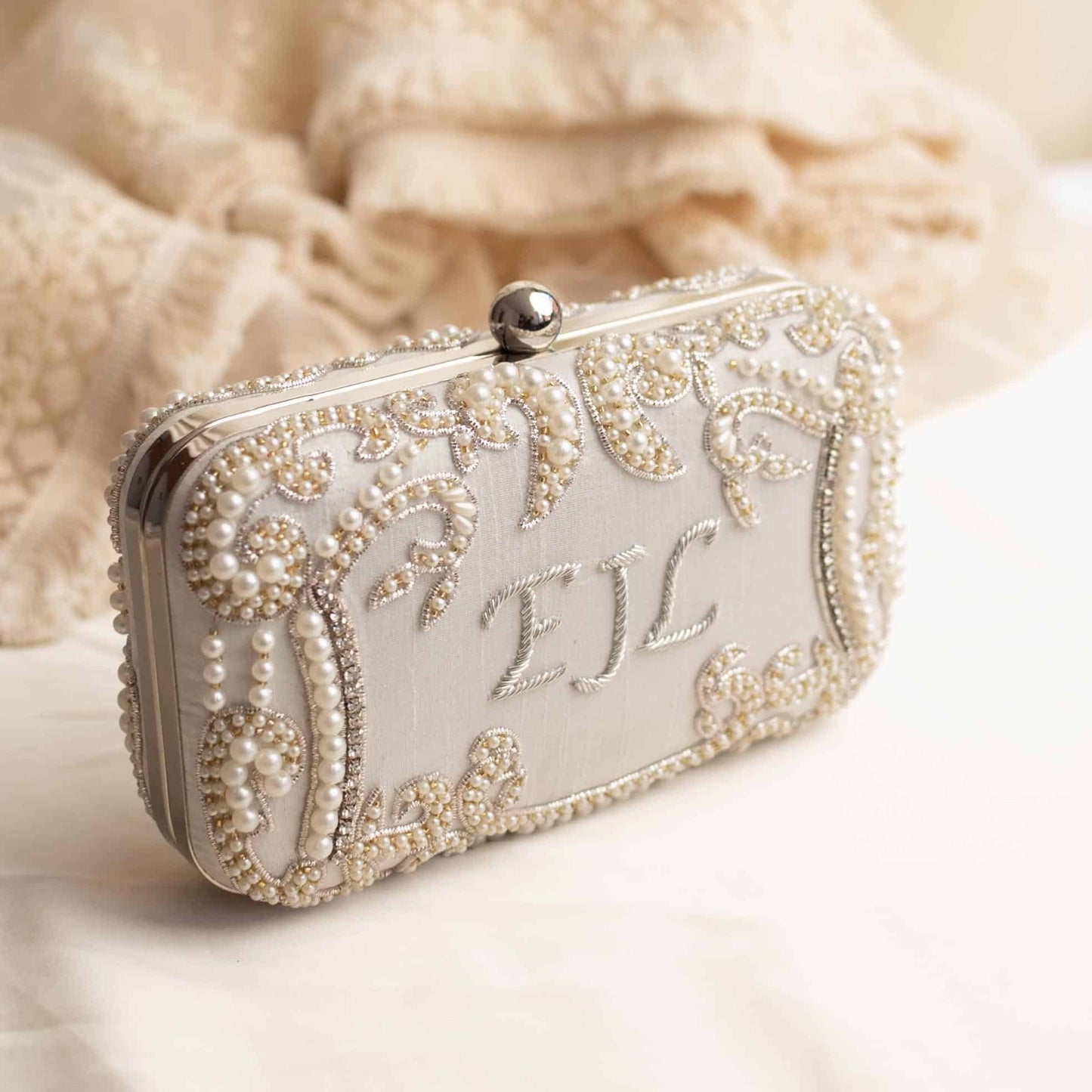 PRE-ORDER - CAROLINA (Ivory and Silver) - Personalised