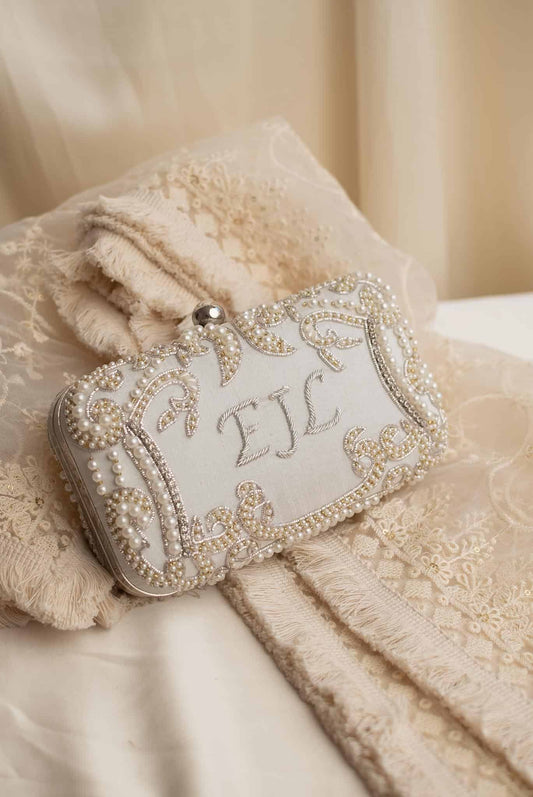 PRE-ORDER - CAROLINA (Ivory and Silver) - Personalised