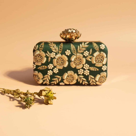 PRE-ORDER - Floral Dream (Emerald Green) - Lotus Clasp