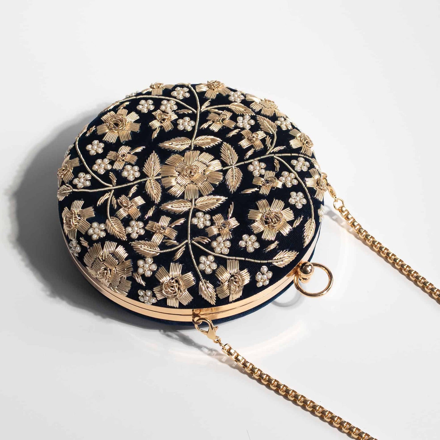 PRE-ORDER - ASHA (Round) - Navy Blue Velvet