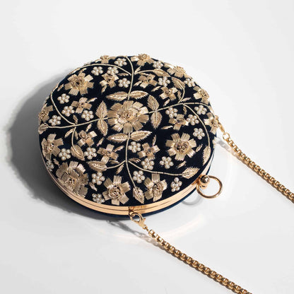 PRE-ORDER - ASHA (Round) - Navy Blue Velvet