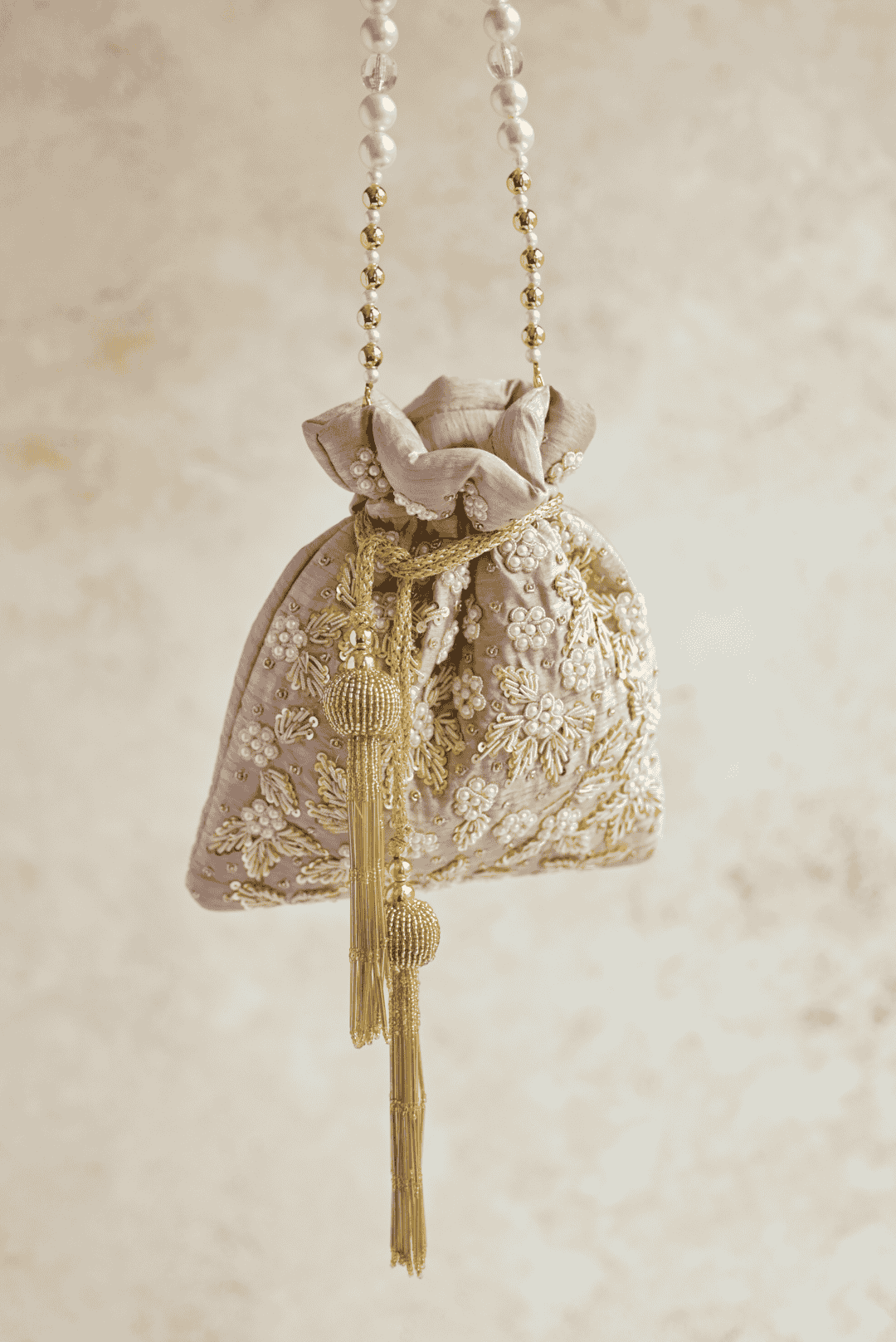 PRE-ORDER - CHAYA Potli Bag (Nude Silk)