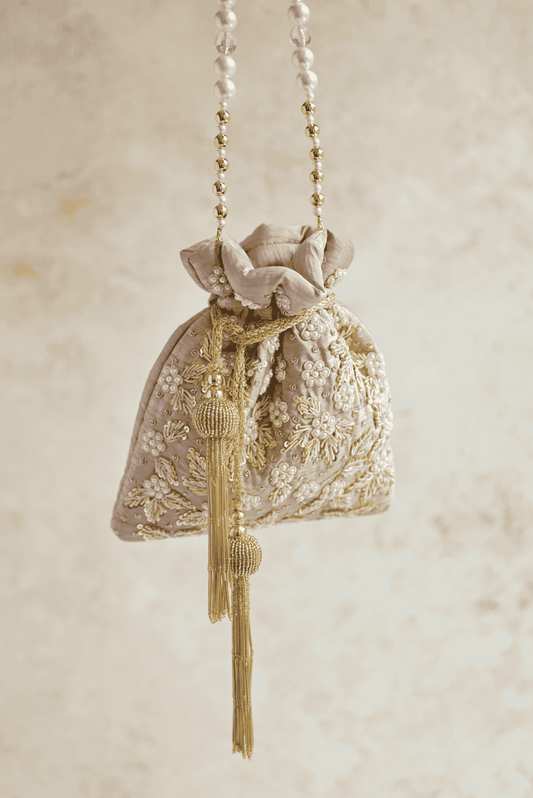 PRE-ORDER - CHAYA Potli Bag (Nude Silk)