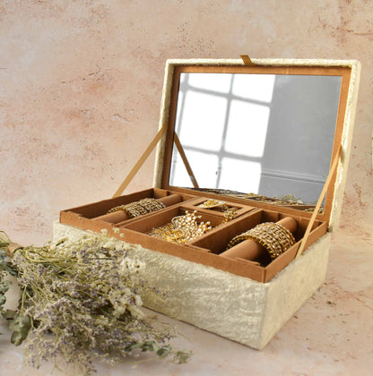 PRE-ORDER - ANAYA TROUSSEAU BOX (Cream Velvet)