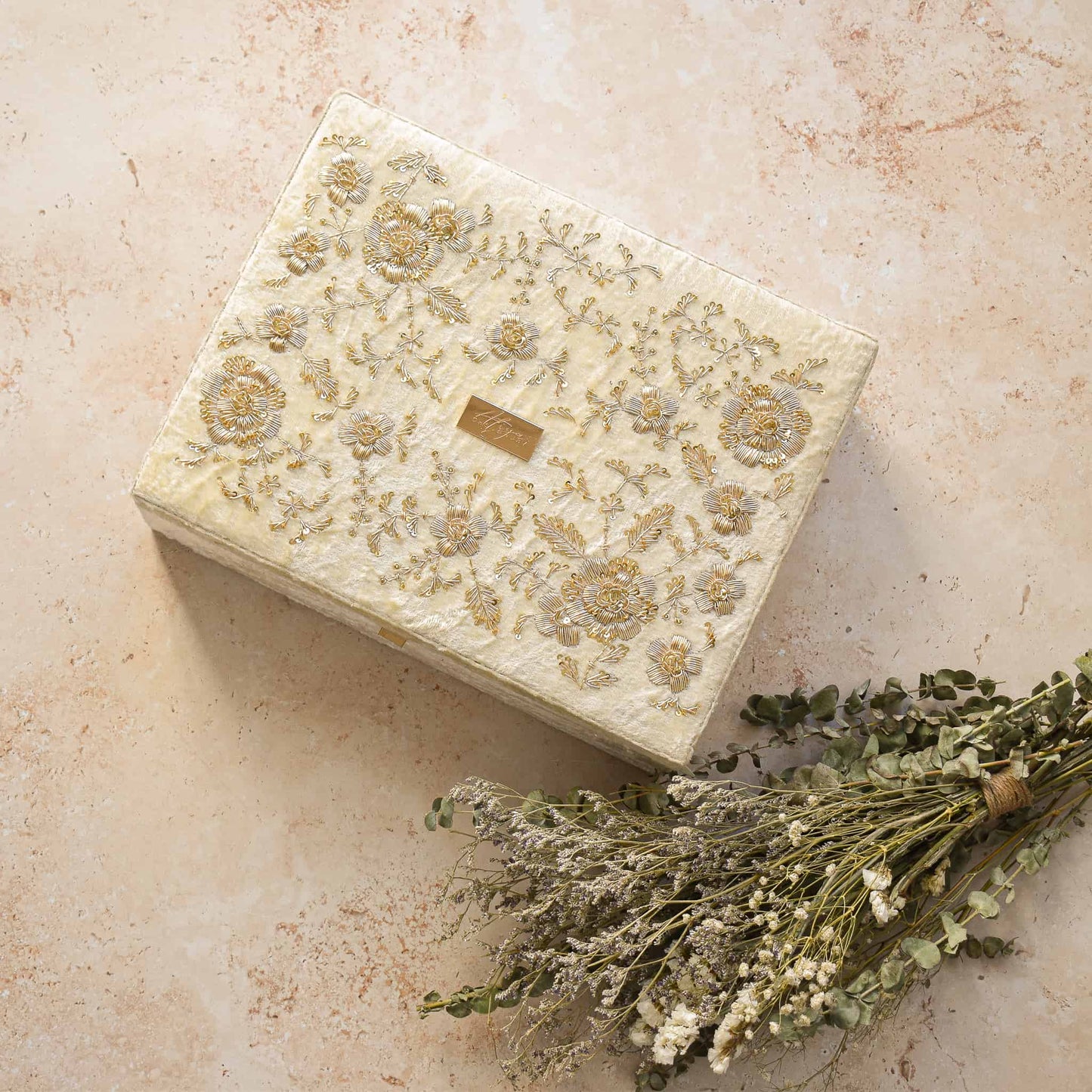 PRE-ORDER - ANAYA TROUSSEAU BOX (Cream Velvet)