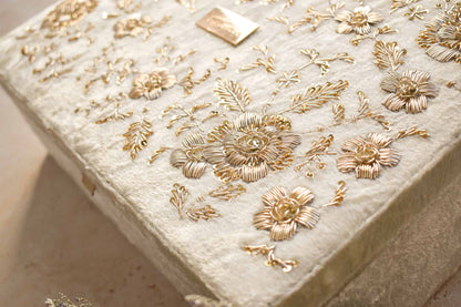 PRE-ORDER - ANAYA TROUSSEAU BOX (Cream Velvet)