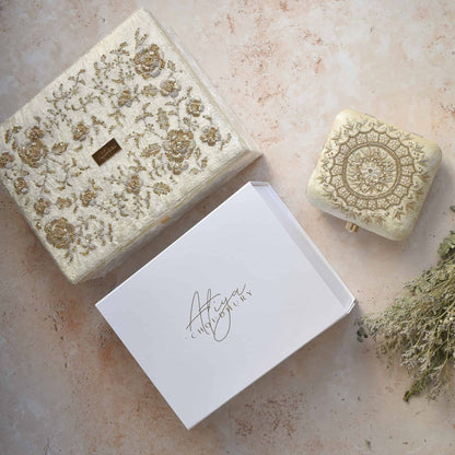 PRE-ORDER - ANAYA TROUSSEAU BOX (Cream Velvet)