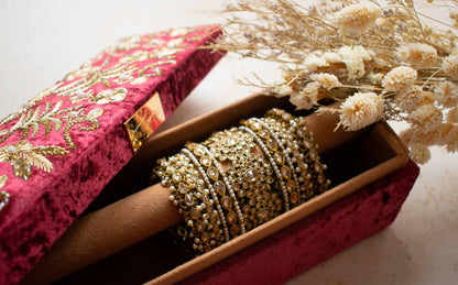PRE-ORDER - AMILA Bangle Box (Maroon Velvet)