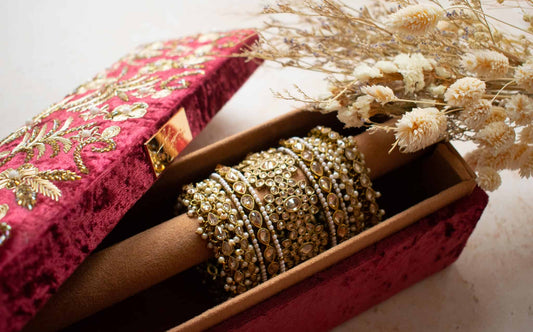 PRE-ORDER - AMILA Bangle Box (Maroon Velvet)