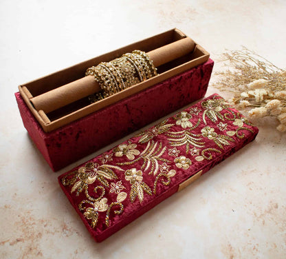 PRE-ORDER - AMILA Bangle Box (Maroon Velvet)