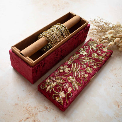 PRE-ORDER - AMILA Bangle Box (Maroon Velvet)