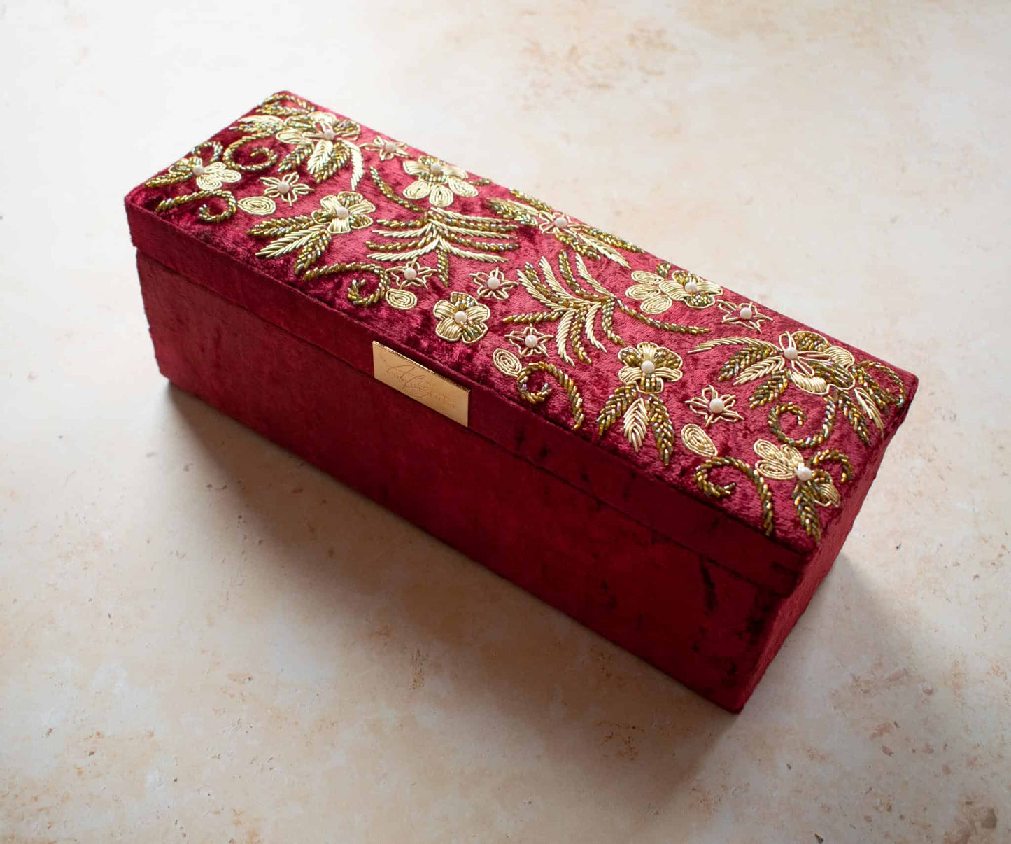 PRE-ORDER - AMILA Bangle Box (Maroon Velvet)