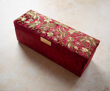 PRE-ORDER - AMILA Bangle Box (Maroon Velvet)