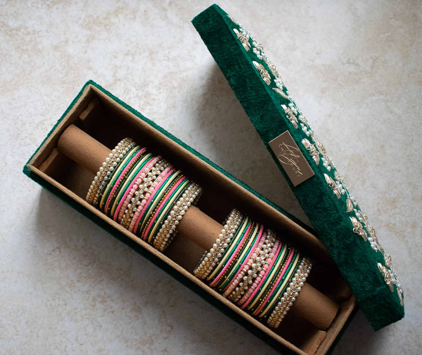 PRE-ORDER / ASHA Bangle Box (Bottle Green)