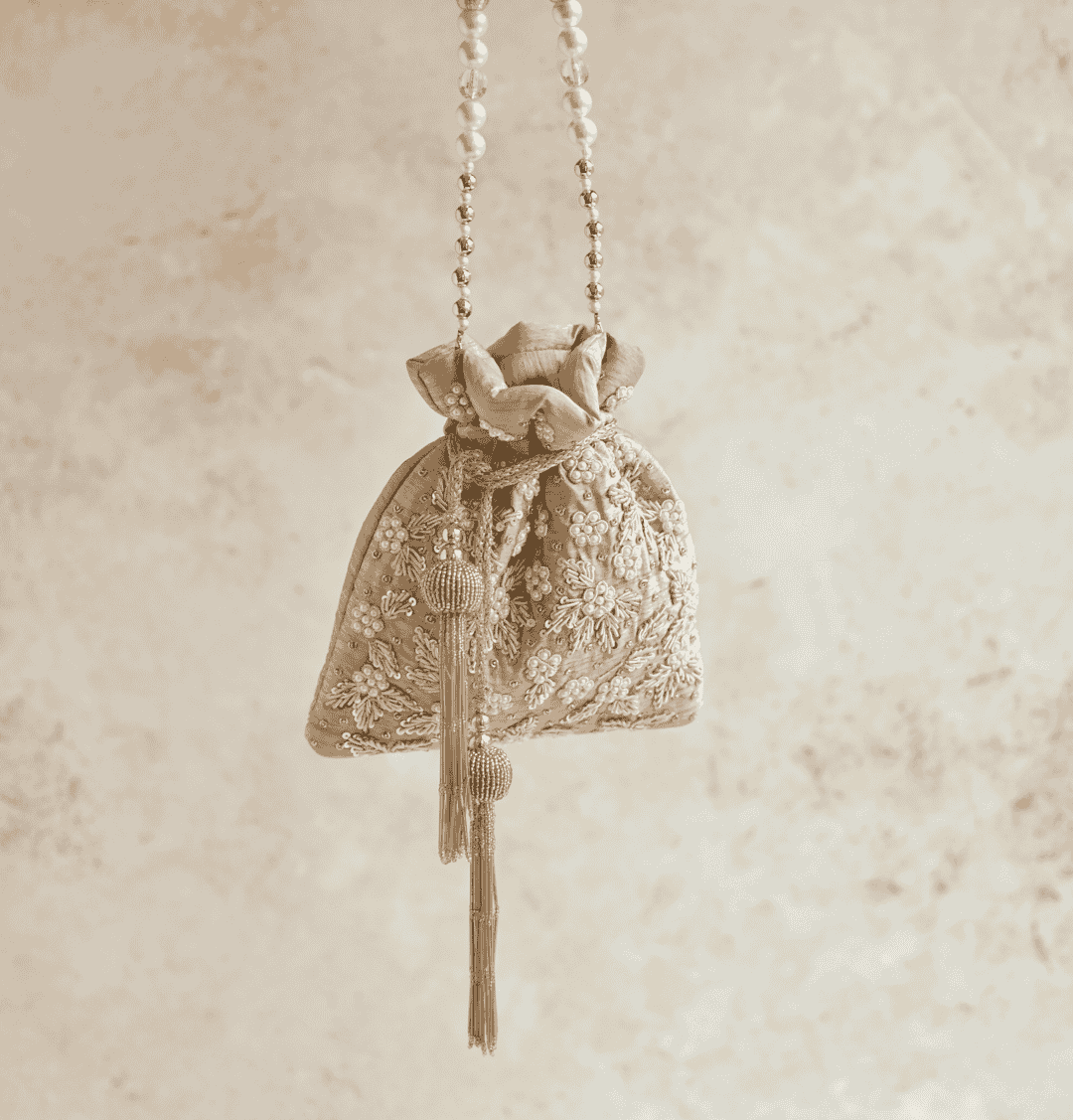 PRE-ORDER - CHAYA Potli Bag (Nude Silk)