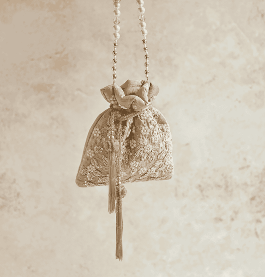 PRE-ORDER - CHAYA Potli Bag (Nude Silk)