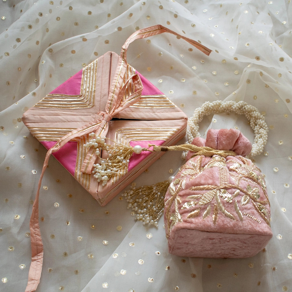 Layla Potli Bag (Sweet Pink Velvet)