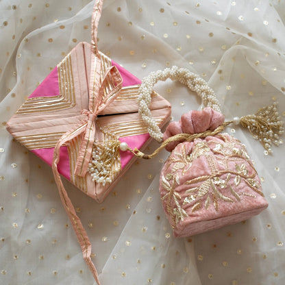 Layla Potli Bag (Sweet Pink Velvet)