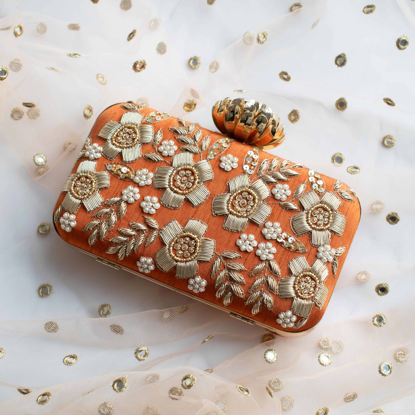 PRE-ORDER - Floral Dream (Rust Orange) - Lotus Clasp