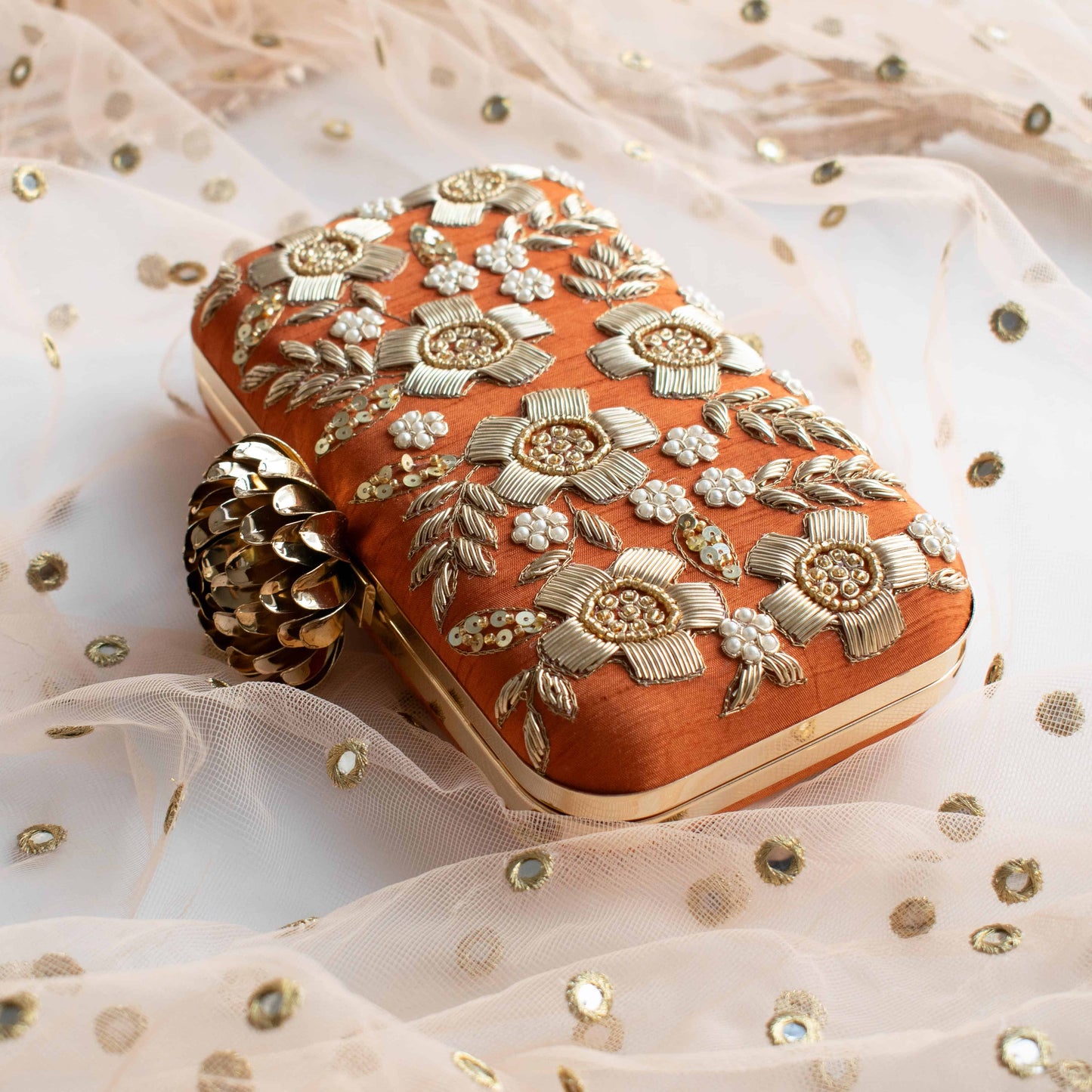 PRE-ORDER - Floral Dream (Rust Orange) - Lotus Clasp