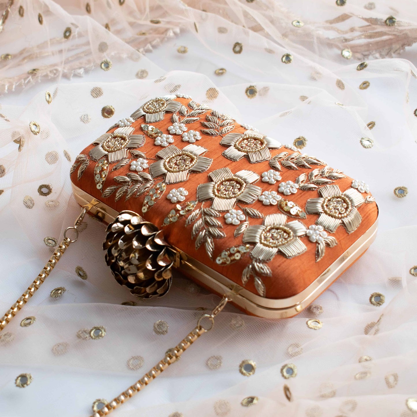 PRE-ORDER - Floral Dream (Rust Orange) - Lotus Clasp