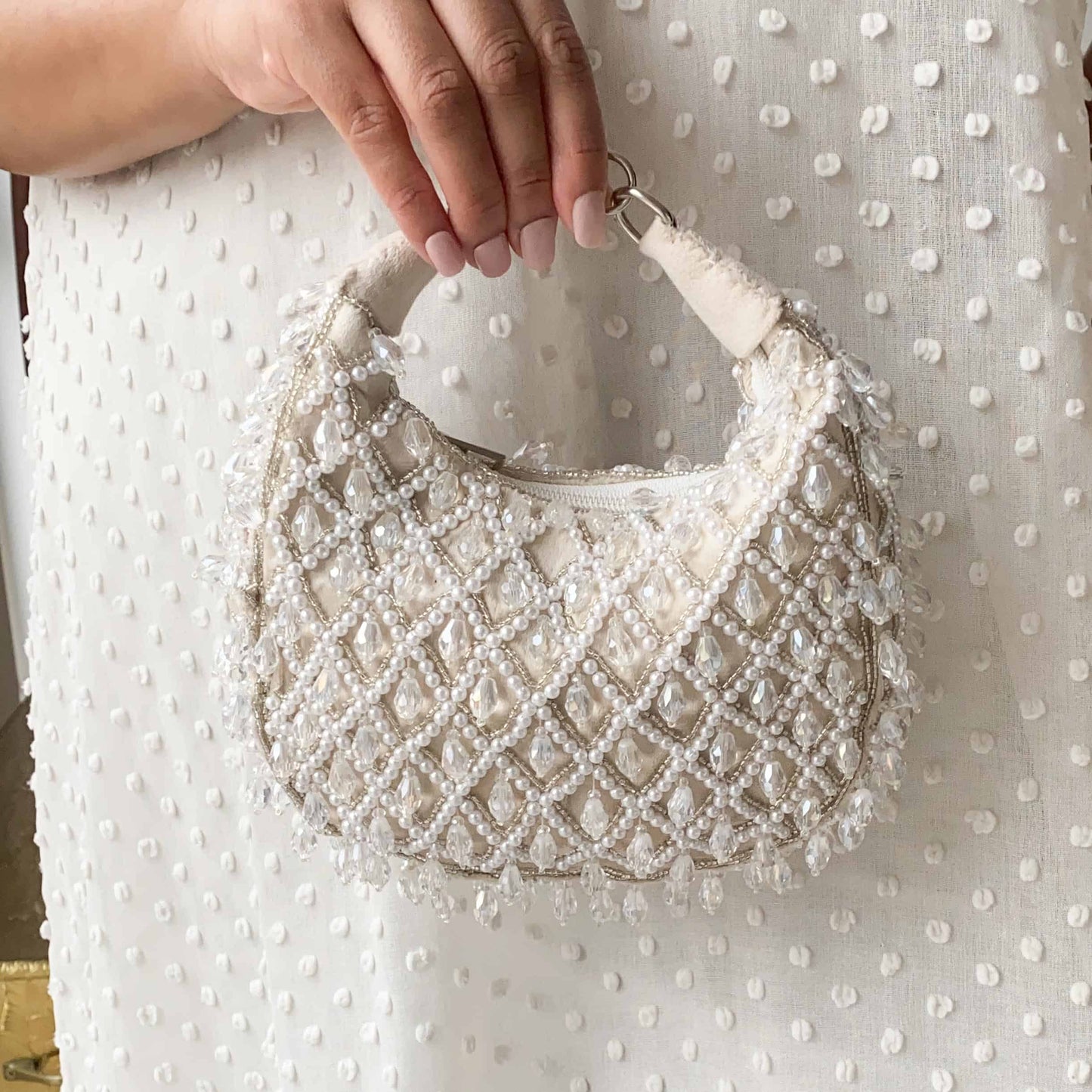 PRE-ORDER - Tala Handbag (Ivory Suede)